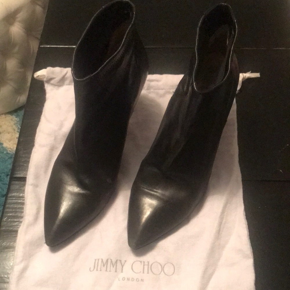 Jimmy Choo Black Leather Booties!